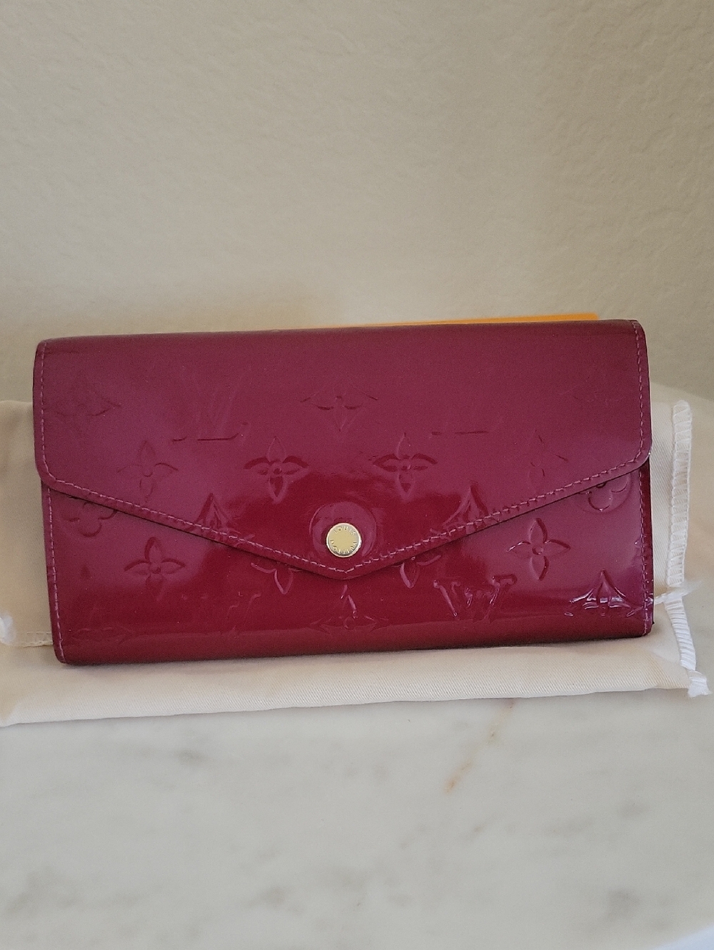 Louis Vuitton Vernis Patent Leather Wallet in Bordeaux